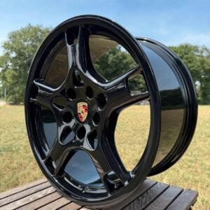 Porsche 987 Lobster 19 pouces 5x130 – Boxster Cayman – Jantes OEM Schwarz Glanz